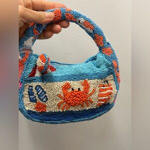 Beaded Crab Design Handbag